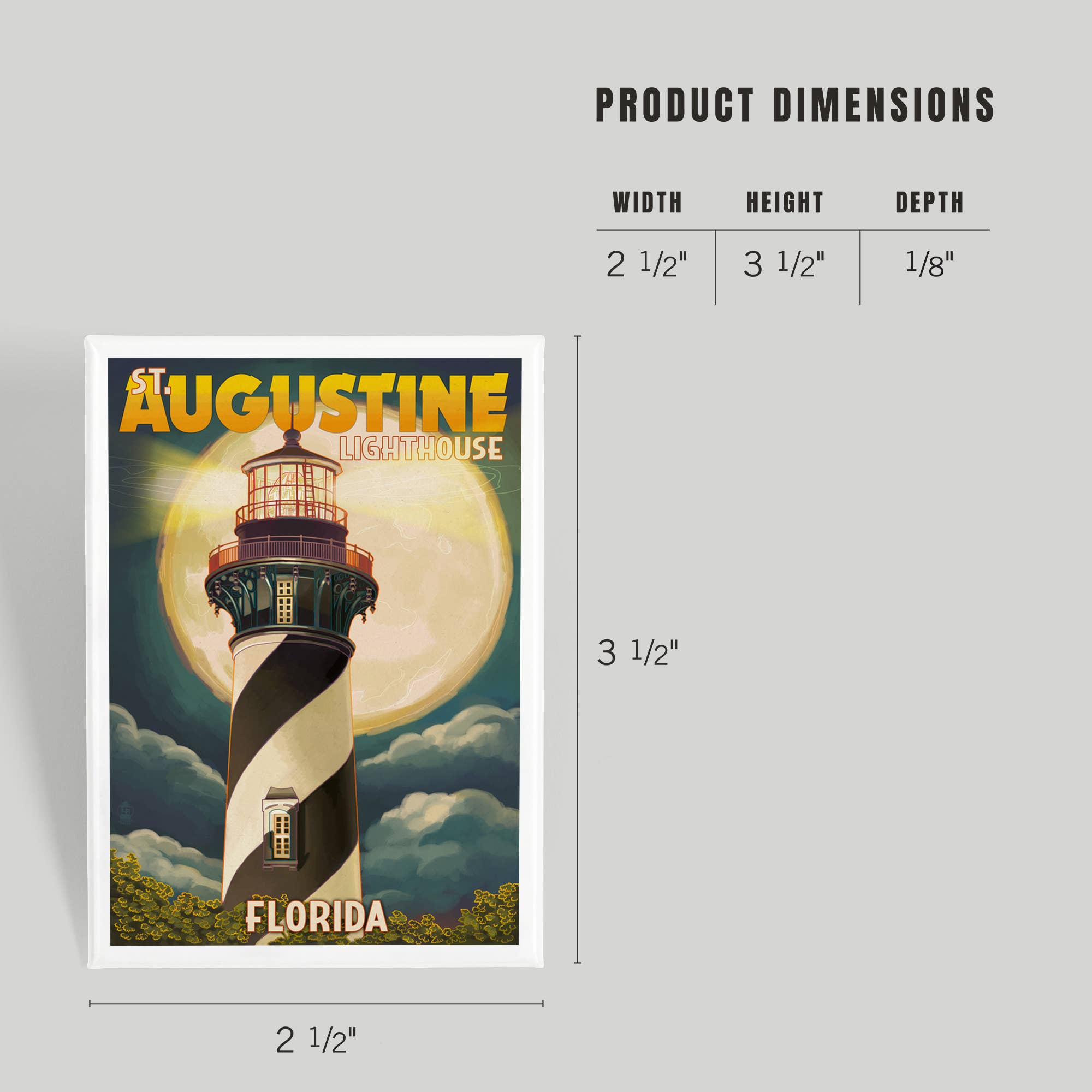 MAGNET St. Augustine, Florida, Lighthouse & Moon
