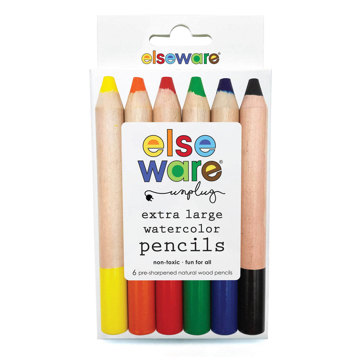 Extra-Large Watercolor Pencils - 6 Eco-Friendly Colors