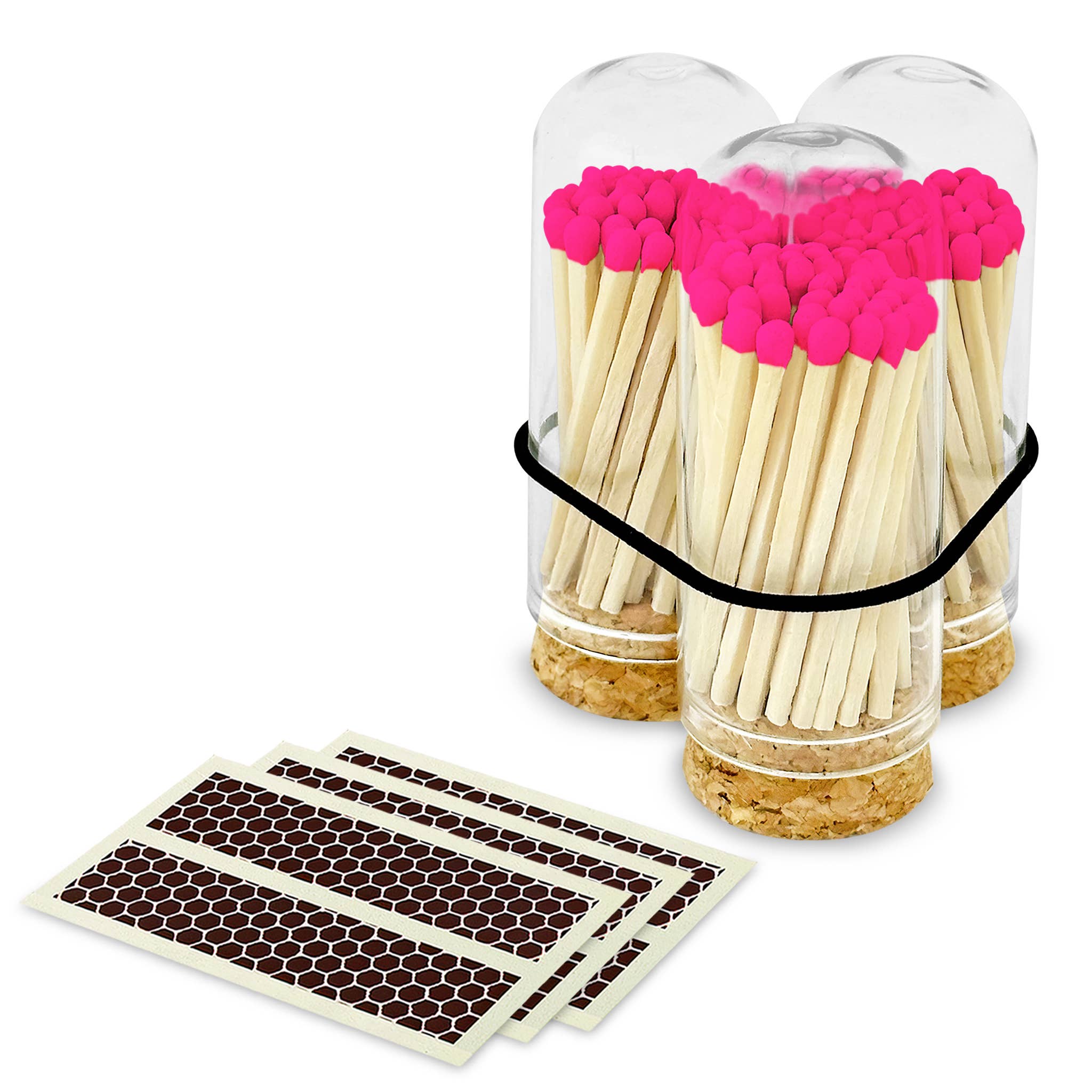 Wooden Matches in Mini Cloche - Colors of Your Choice + Strikers