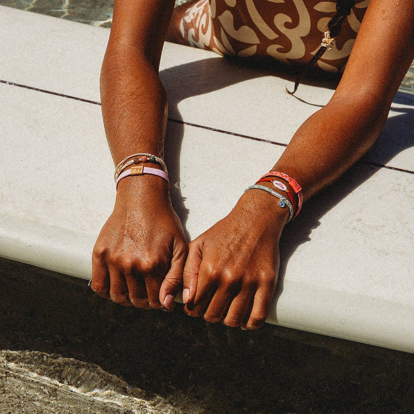 K'lani "Roxy Pink Tropics" Pink & Coral Island Vibe Hair Tie Bracelets