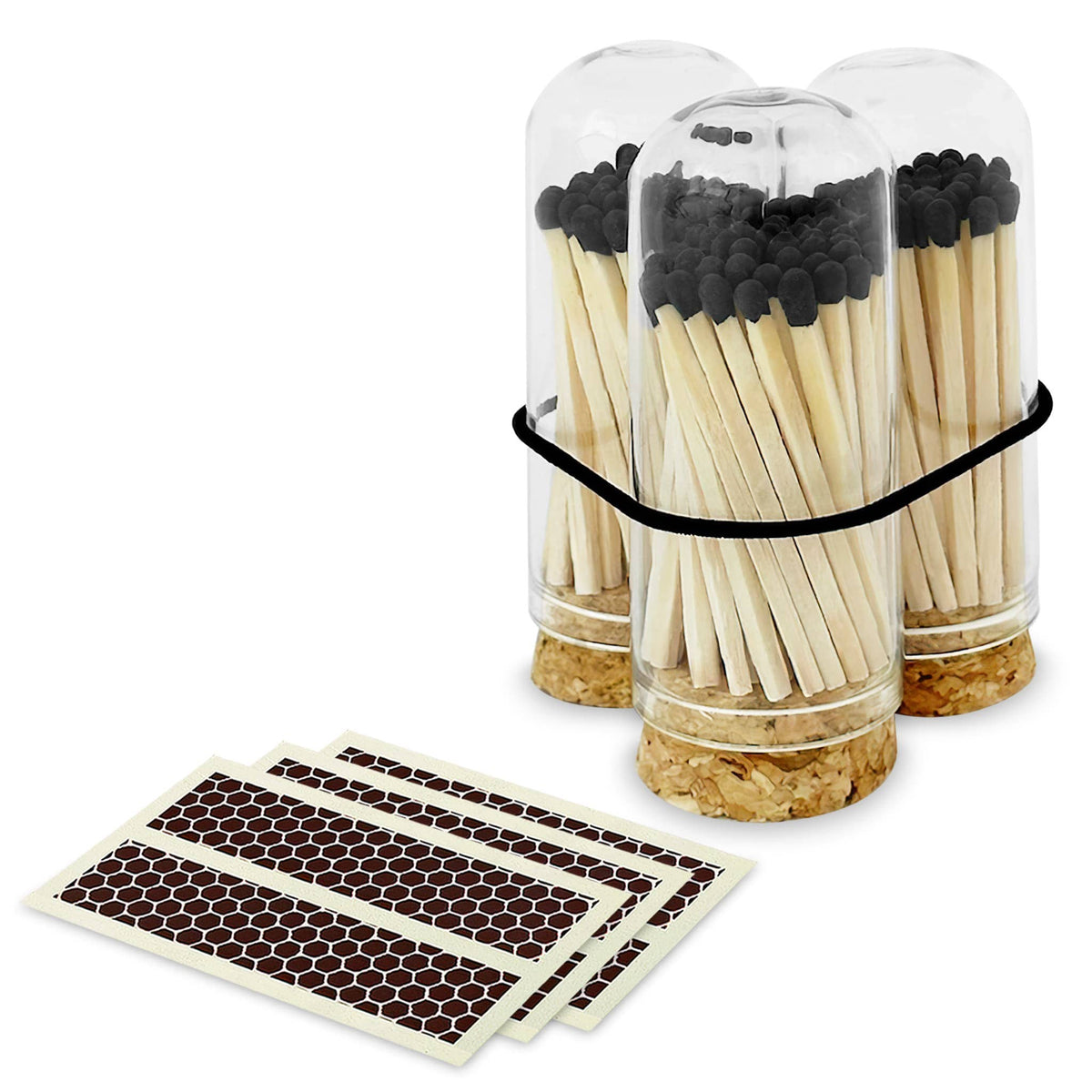 Wooden Matches in Mini Cloche - Colors of Your Choice + Strikers