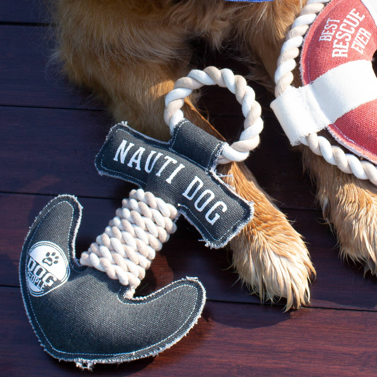 Nauti Dog Anchor - 12" Canvas Dog Toy on Rope