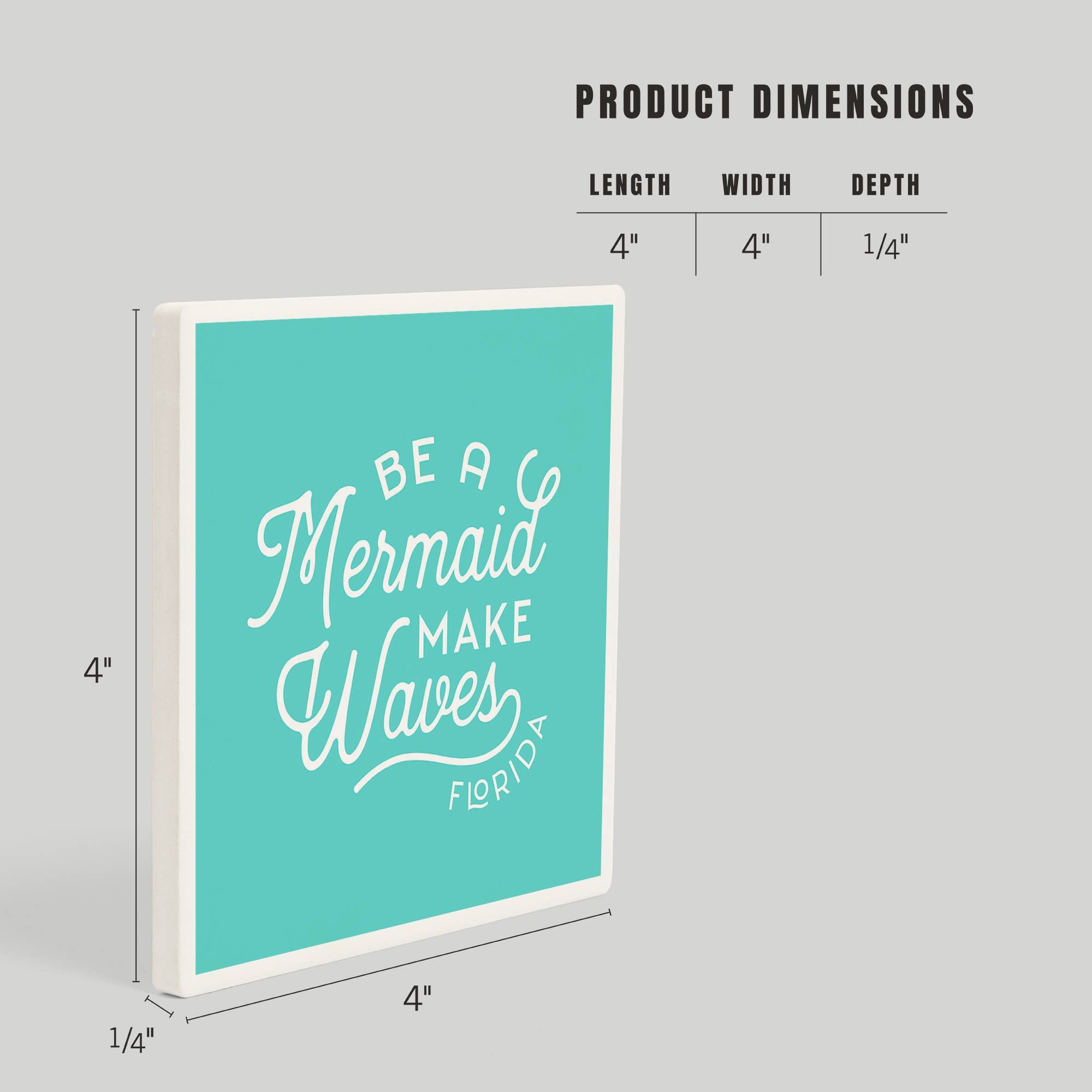Ceramic Coaster Florida - Be a Mermaid make Waves