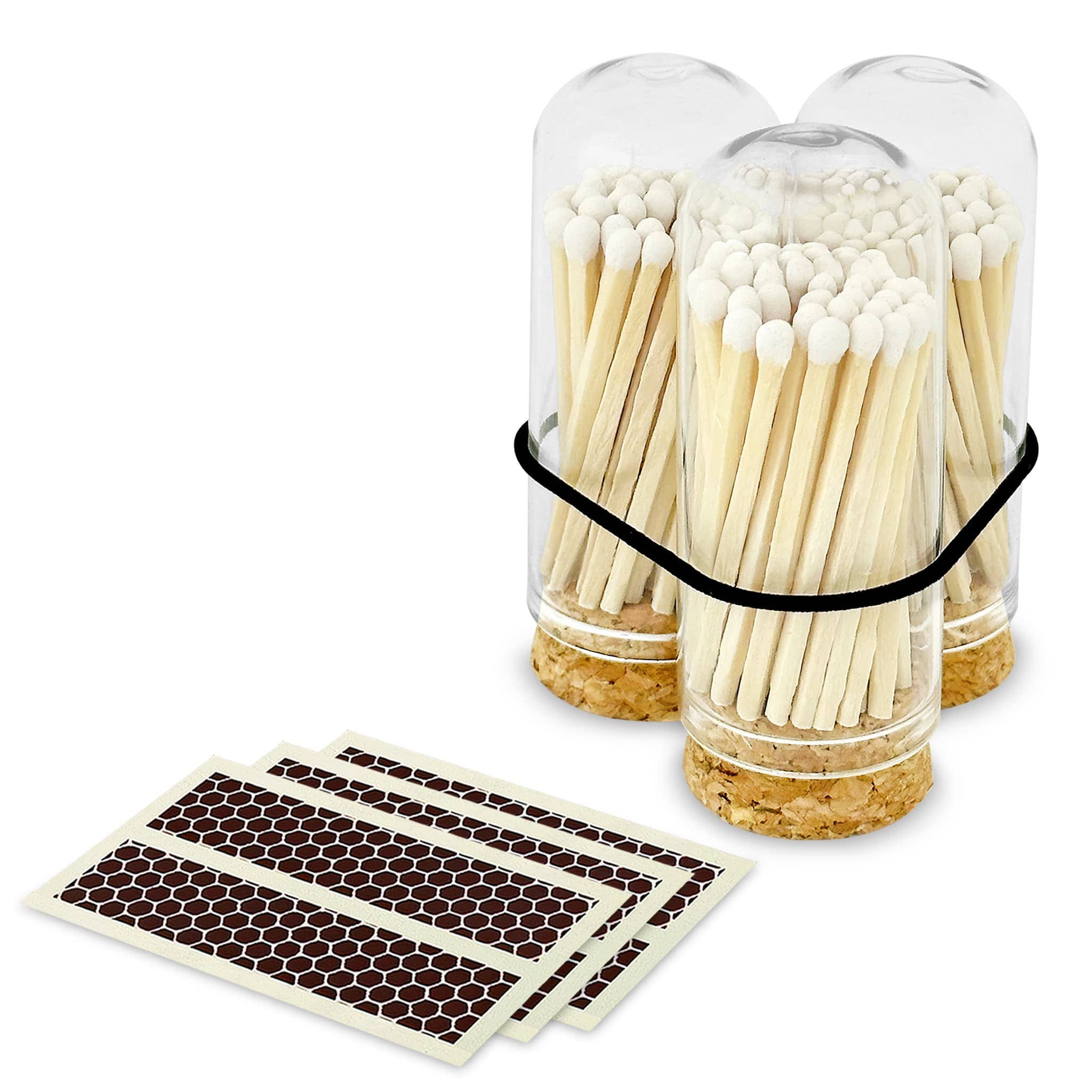 Wooden Matches in Mini Cloche - Colors of Your Choice + Strikers