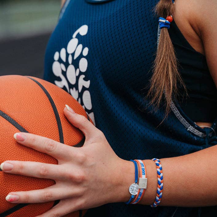 K'lani "Game Day" Blue & Orange Hair Tie, Bracelets