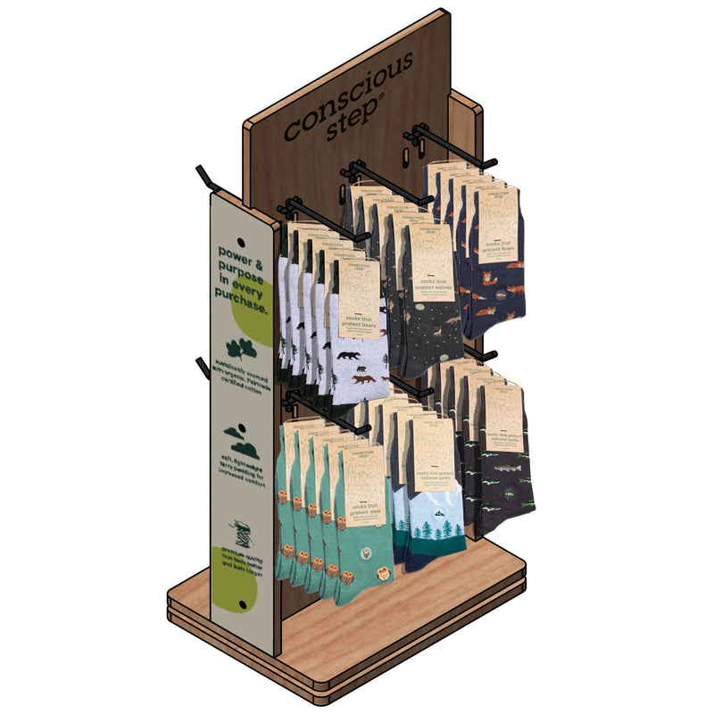 12 Arm Spinning Counter Display | Two-Sided Sock Display