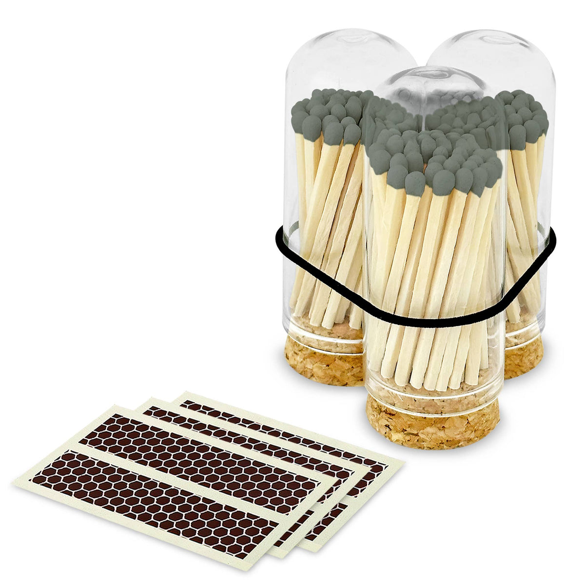 Wooden Matches in Mini Cloche - Colors of Your Choice + Strikers