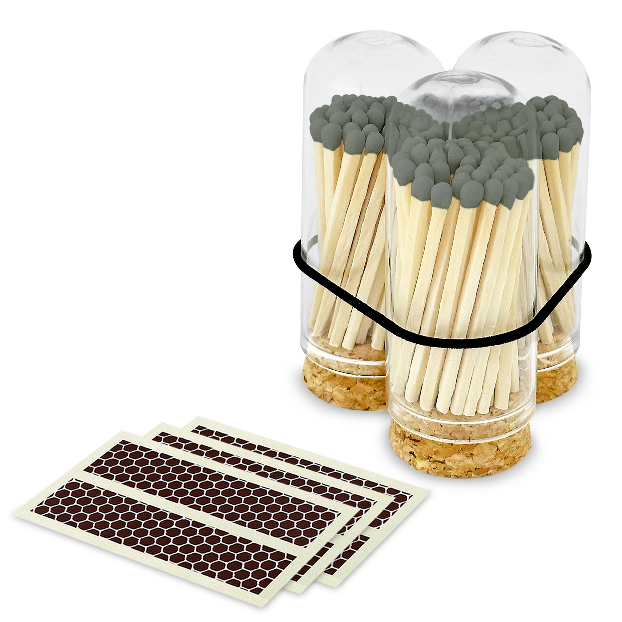 Wooden Matches in Mini Cloche - Colors of Your Choice + Strikers