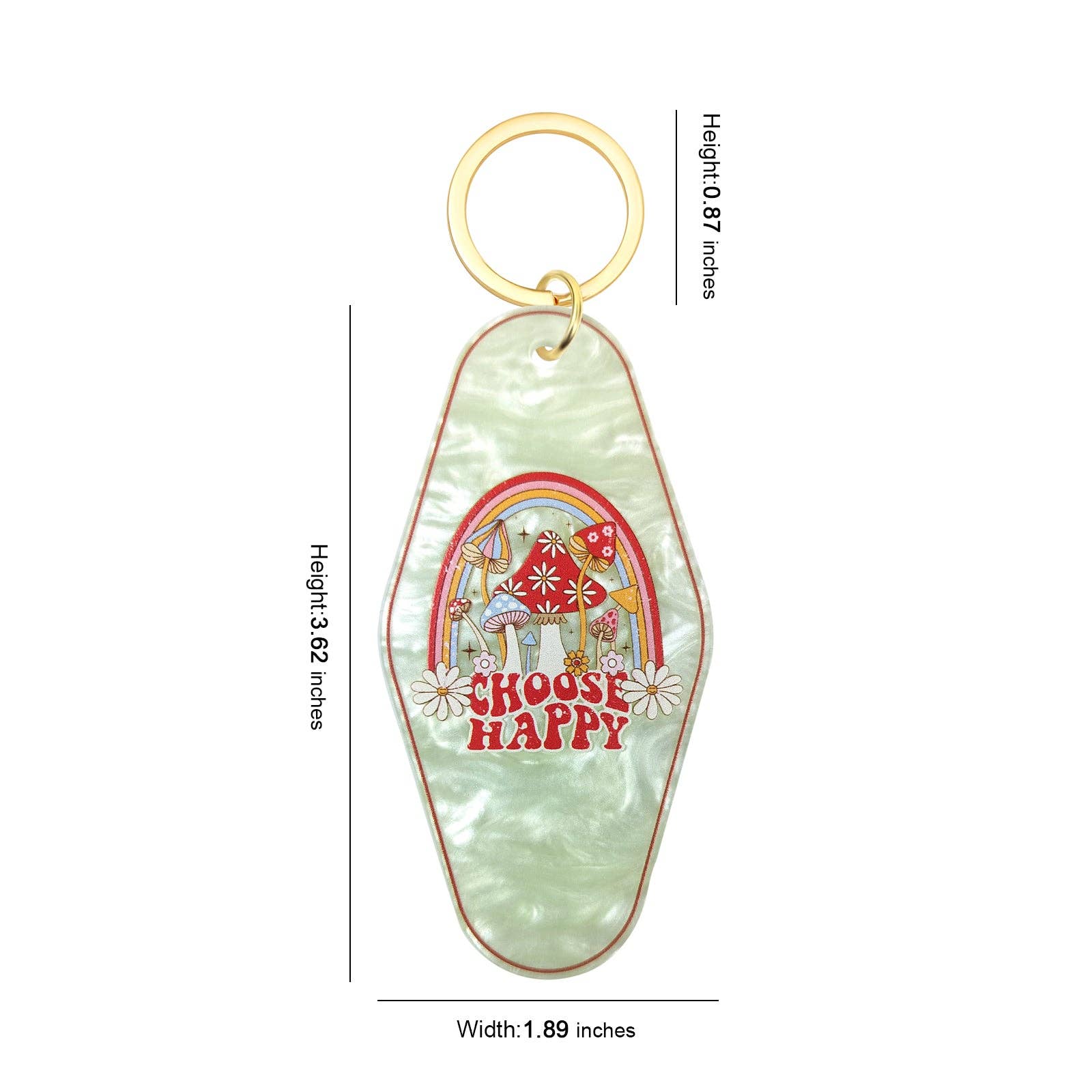 Choose Happy Motel Keychain - Vintage Nostalgia Motivational