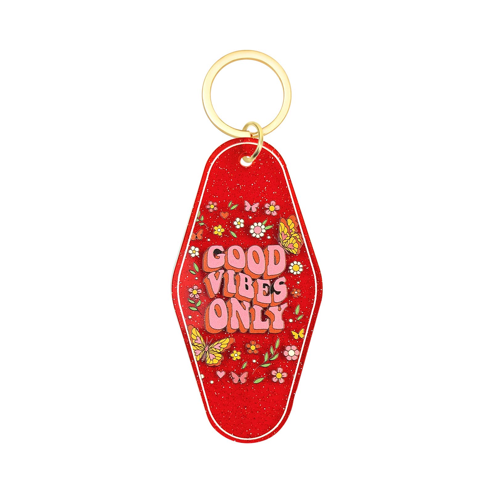 Good Vibes Only Motel Keychain - Vintage Nostalgia