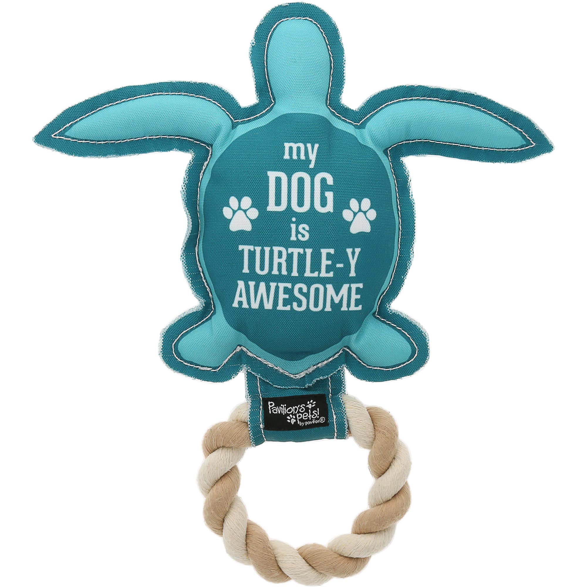 Turtle-y Awesome - 9" Canvas Dog Toy on Rope