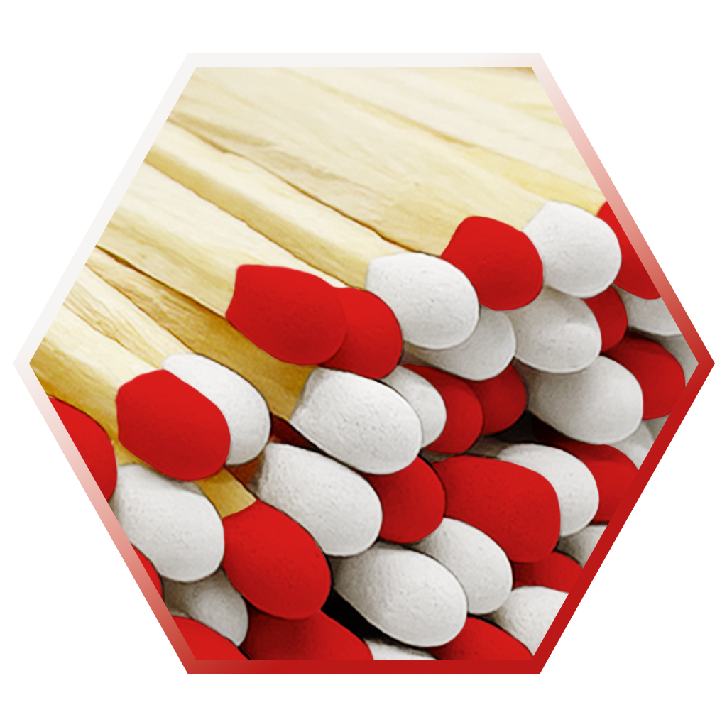 Wooden Matches in Mini Cloche - Colors of Your Choice + Strikers