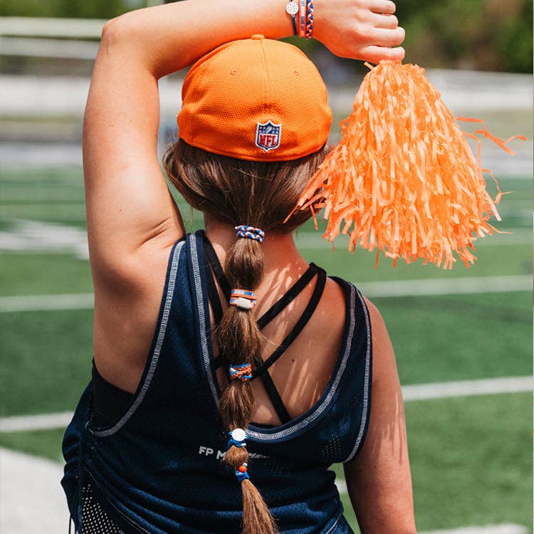 K'lani "Game Day" Blue & Orange Hair Tie, Bracelets