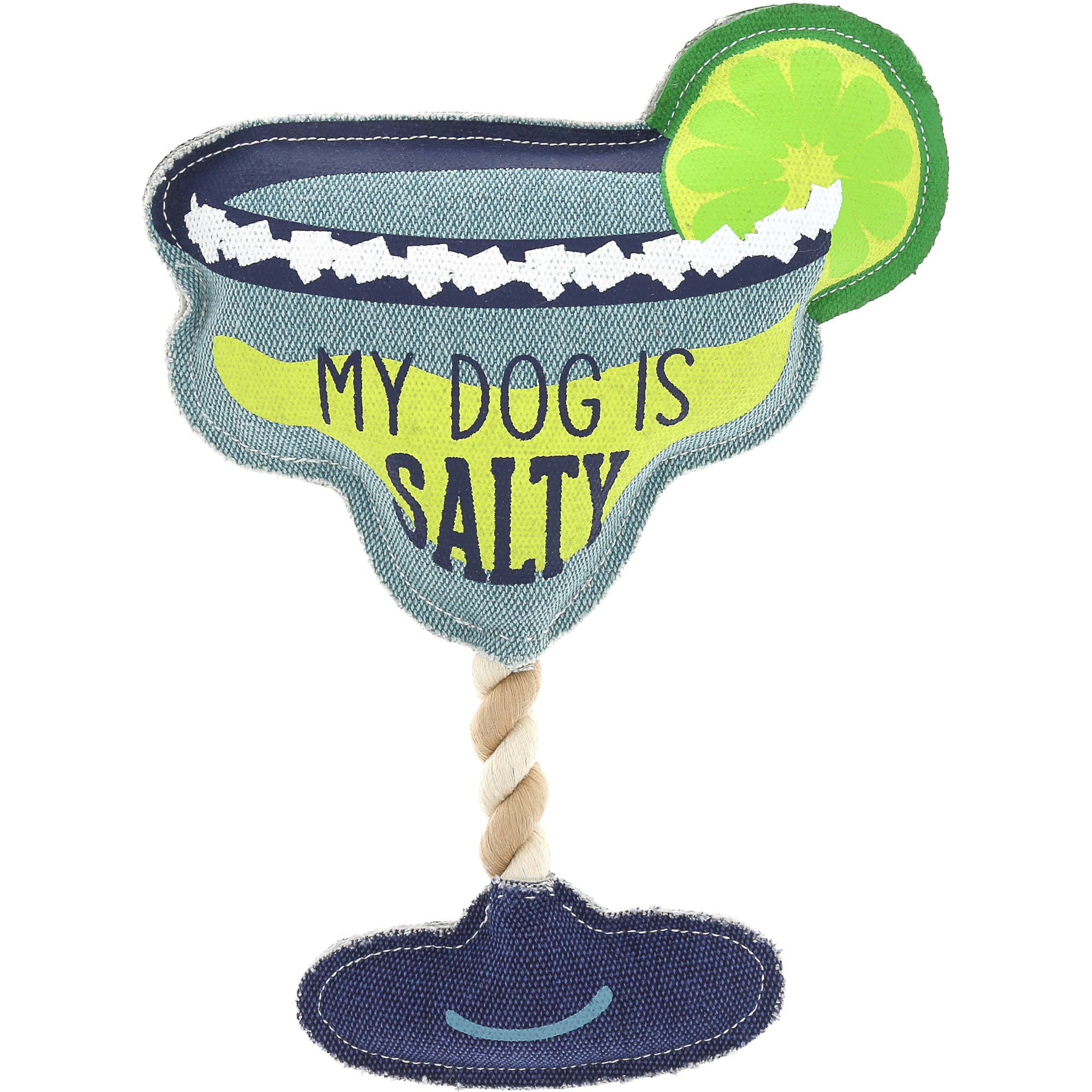 Salty Margarita - 11" Canvas Dog Toy on Rope