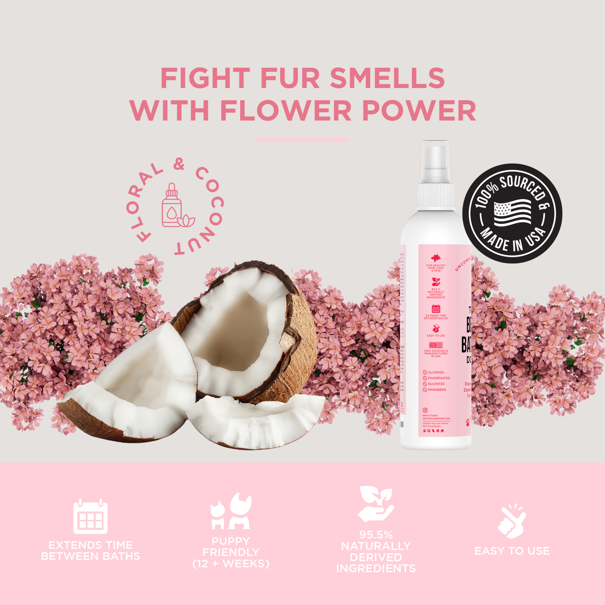 The Only Between Bath Spray Dogs Need - Floral & Coconut