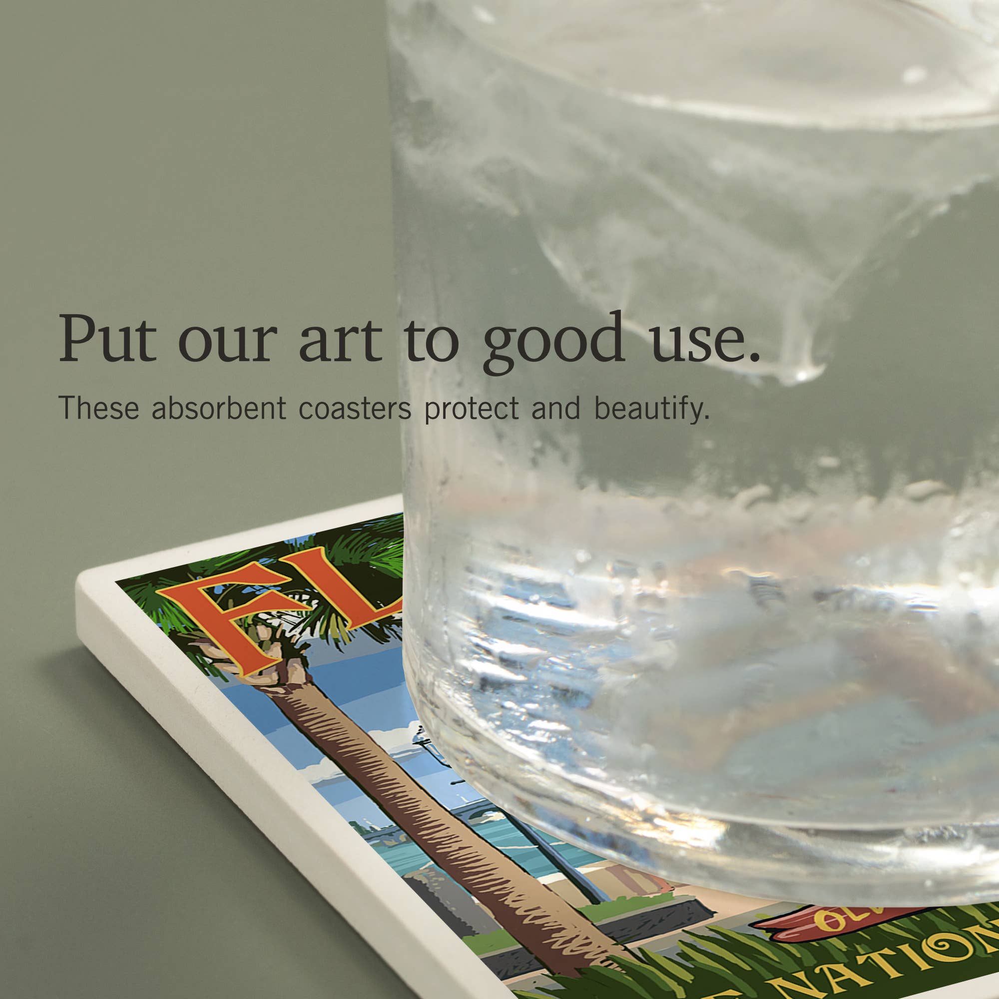 CERAMIC COASTER St. Augustine, Florida, Destinations Sign