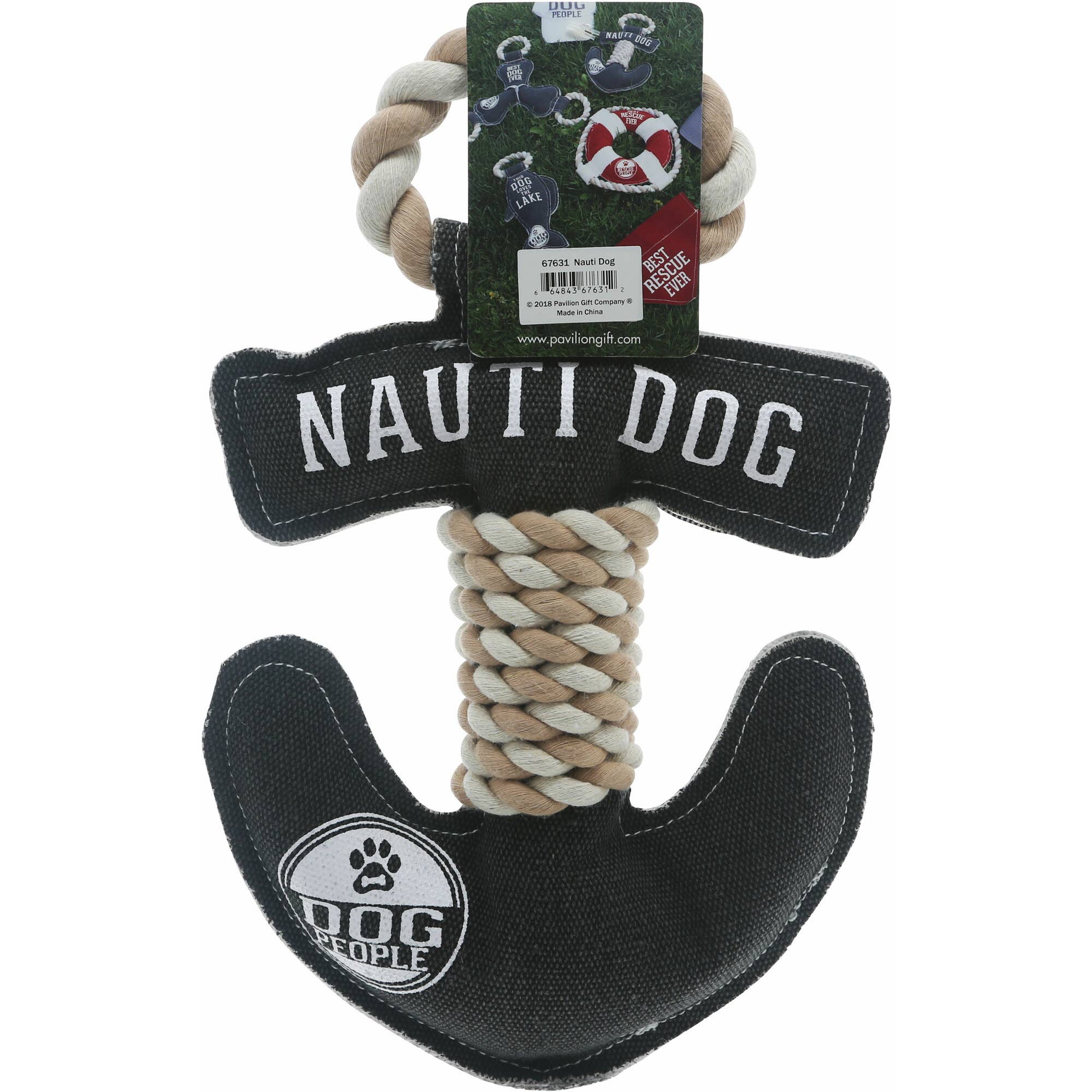 Nauti Dog Anchor - 12" Canvas Dog Toy on Rope