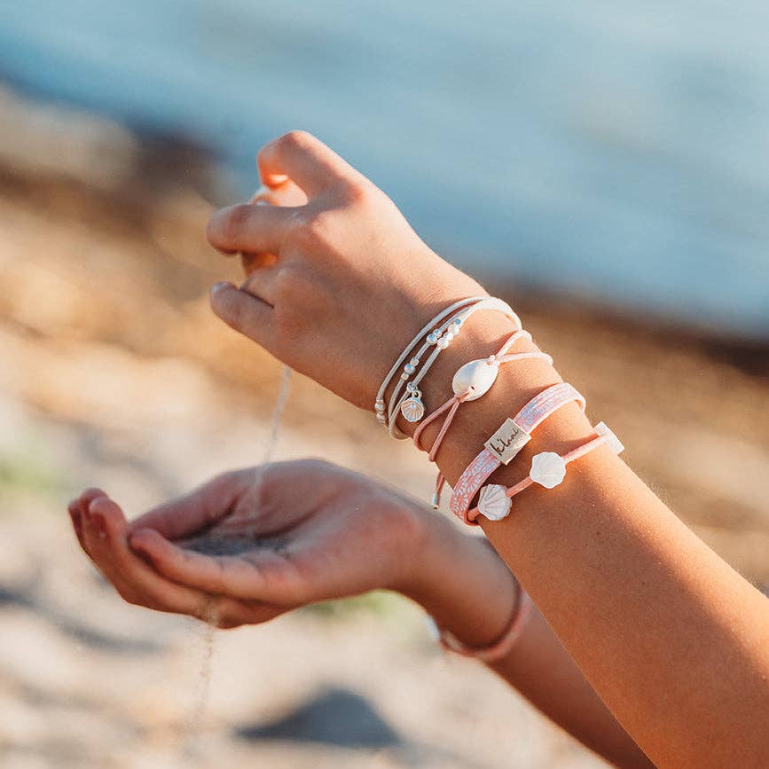 K'lani "Shimmer" Coral with Shell Hair Tie or Bracelets