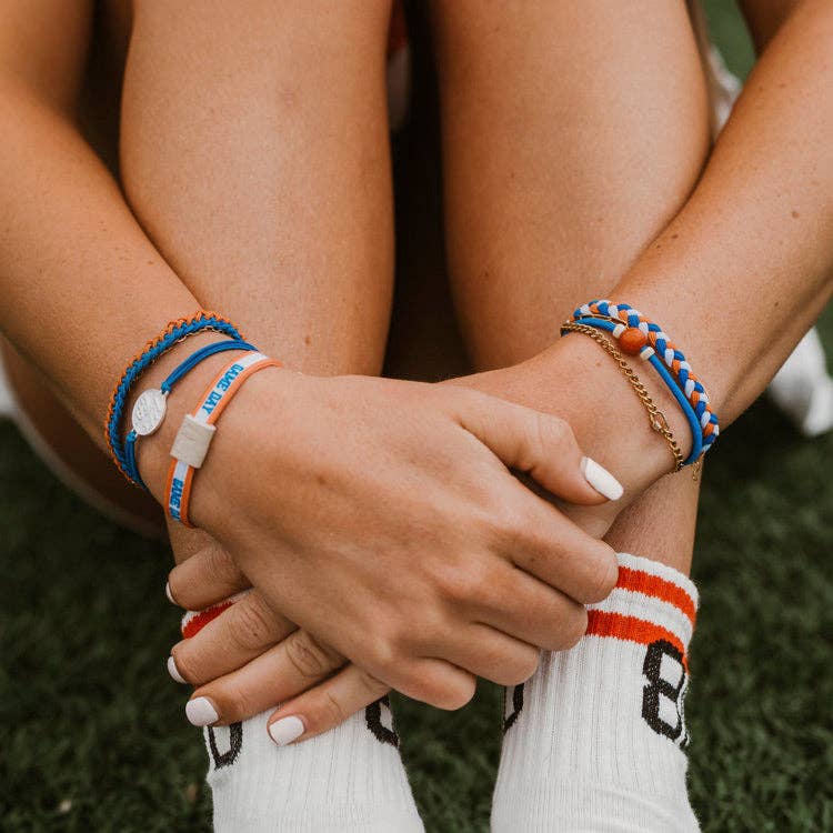 K'lani "Game Day" Blue & Orange Hair Tie, Bracelets