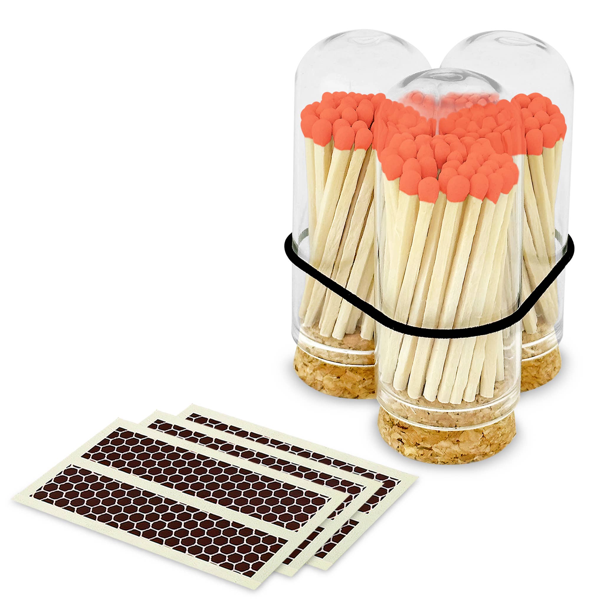 Wooden Matches in Mini Cloche - Colors of Your Choice + Strikers