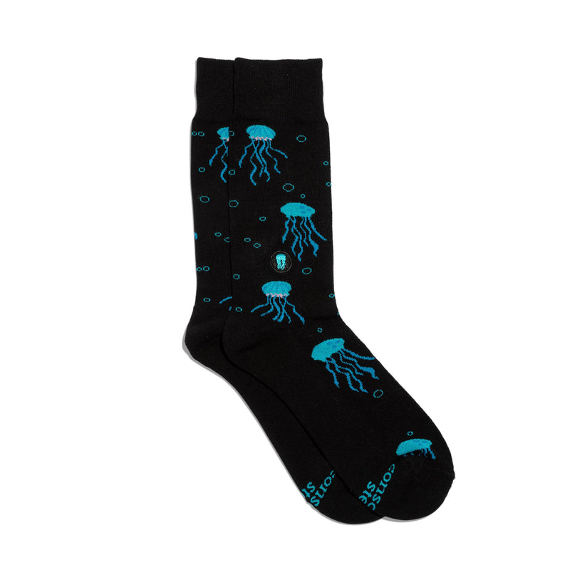 Socks that Protect Oceans | Black Jellyfish - Ocean Gifts