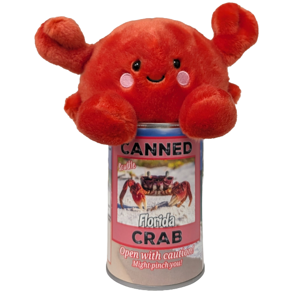 Florida Edition Scuttle the Canned Crab - Crab Plush w/Jokes