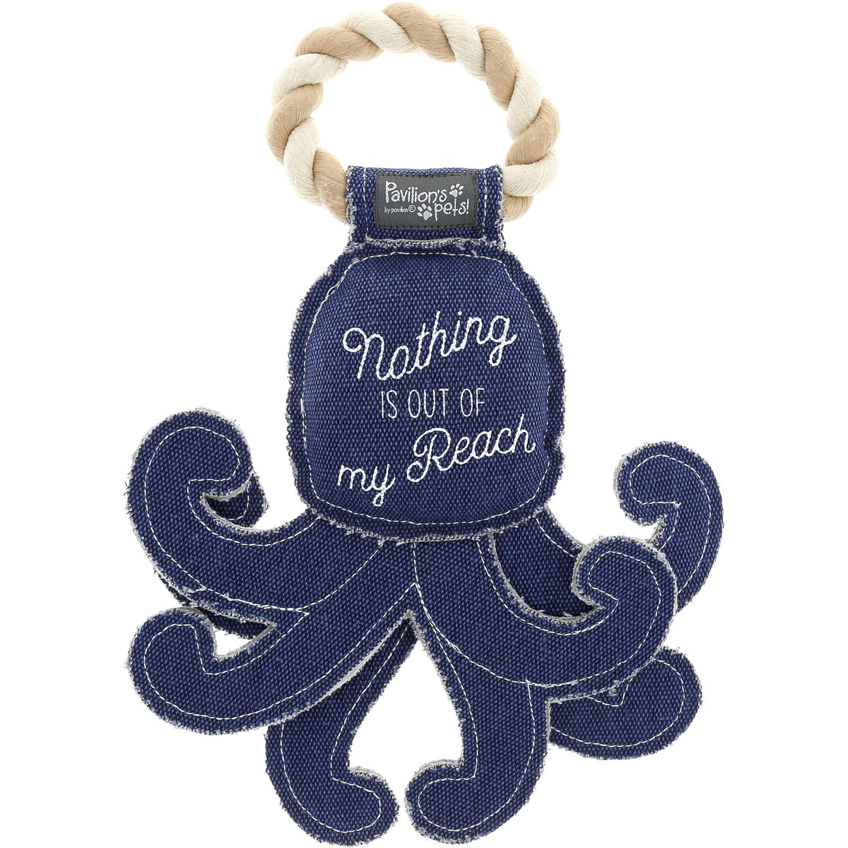 Out Of Reach Octopus - 11.5" Canvas Dog Toy on Rope