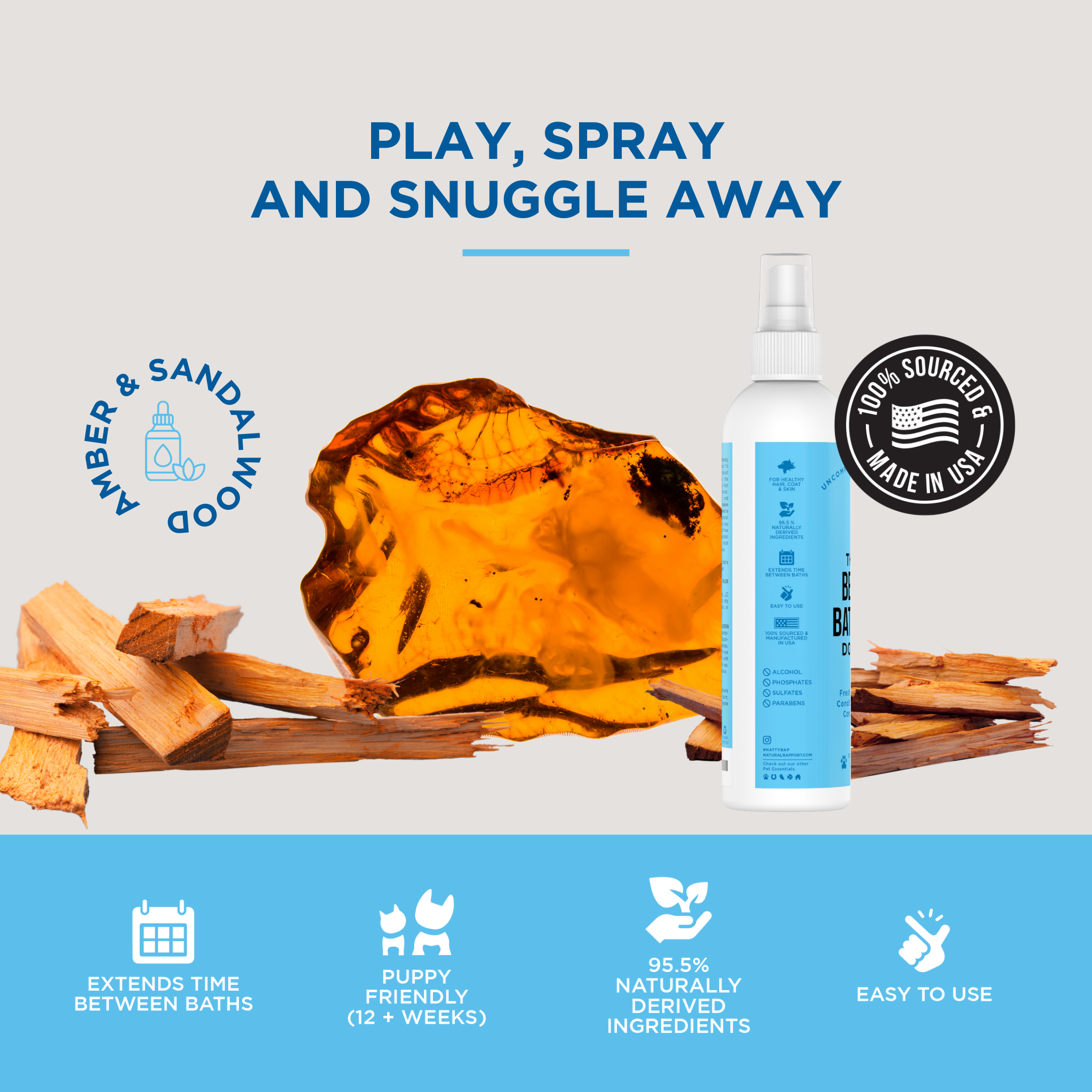 The Only Between Bath Spray Dogs Need - Amber & Sandalwood