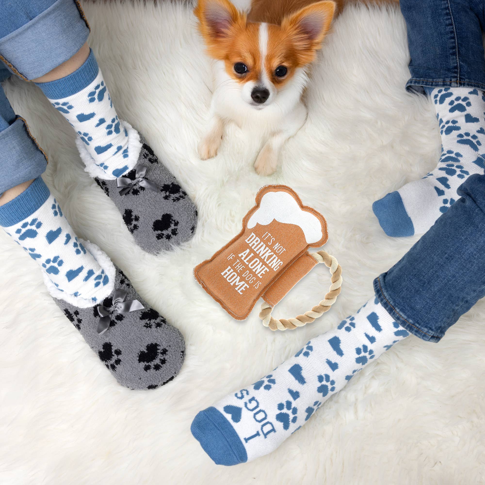Dog Is Home Beer - 8" Canvas Dog Toy on Rope