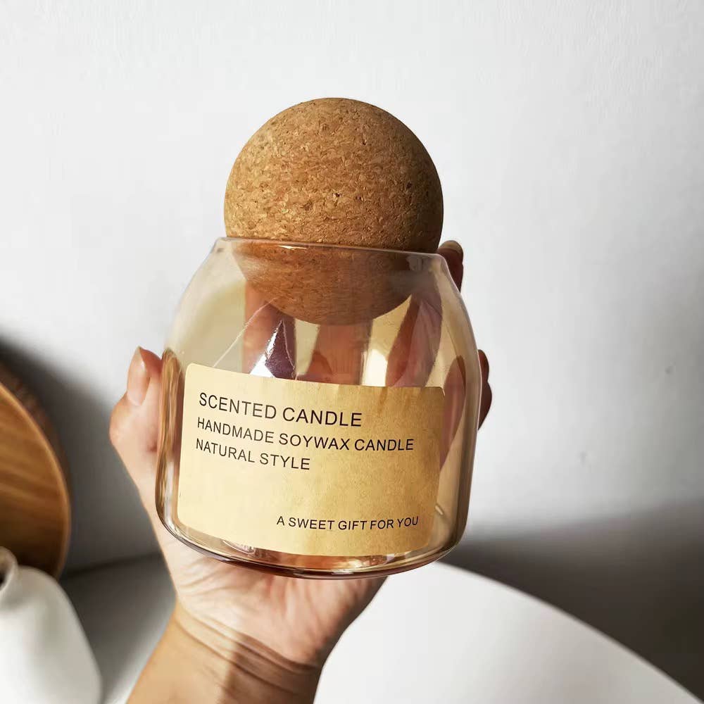 Aesthetic Candle Jar | Cork Lids Unbranded