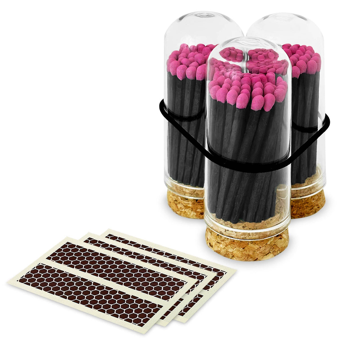 Wooden Matches in Mini Cloche - Colors of Your Choice + Strikers