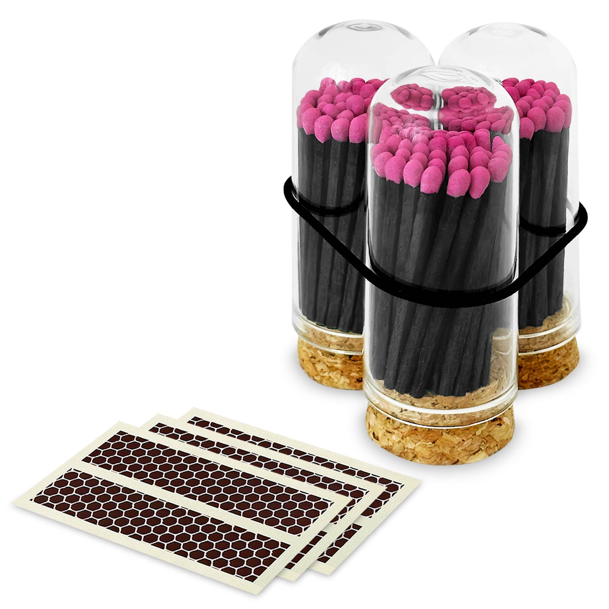 Wooden Matches in Mini Cloche - Colors of Your Choice + Strikers