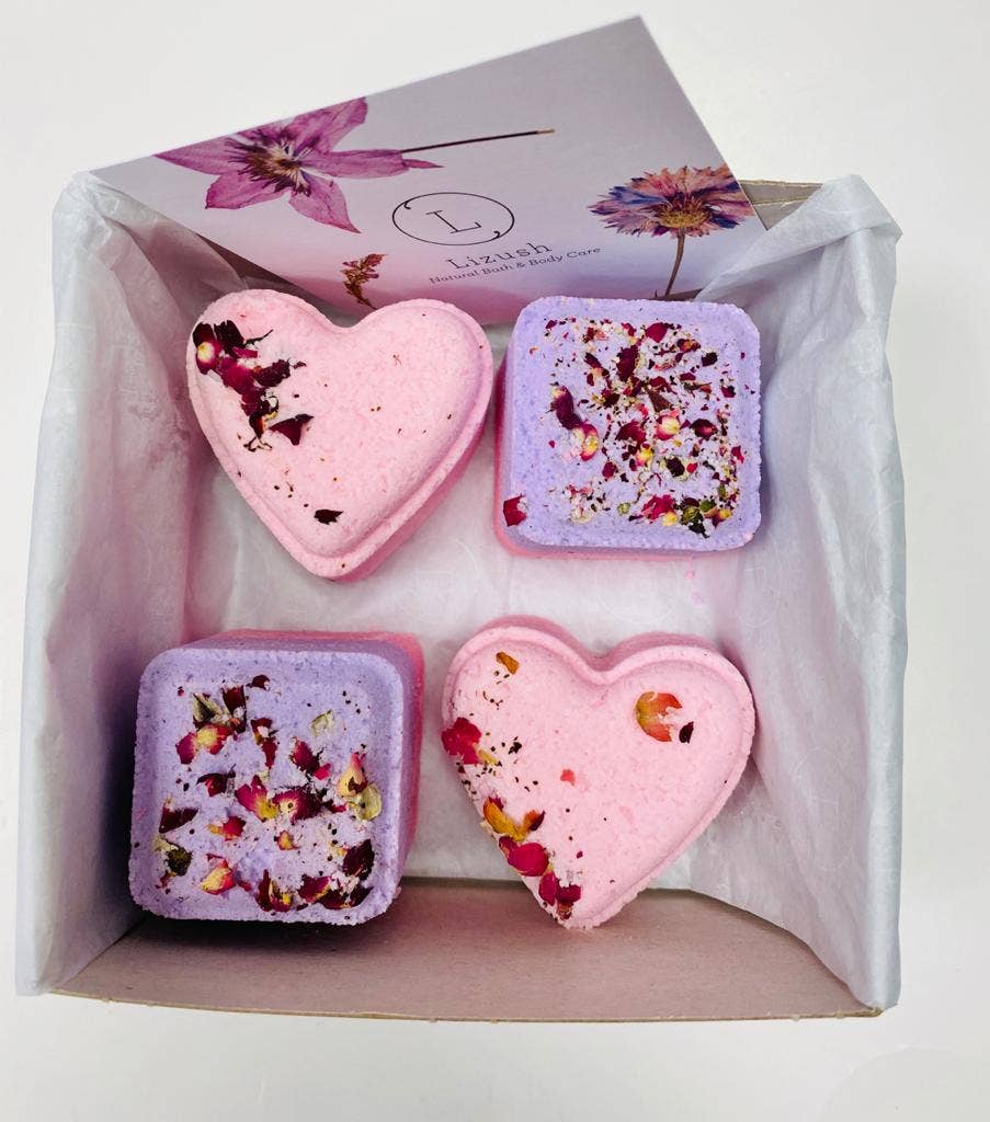 Natural Heart Shaped Bath Bomb- Lavender Scented - Vegan