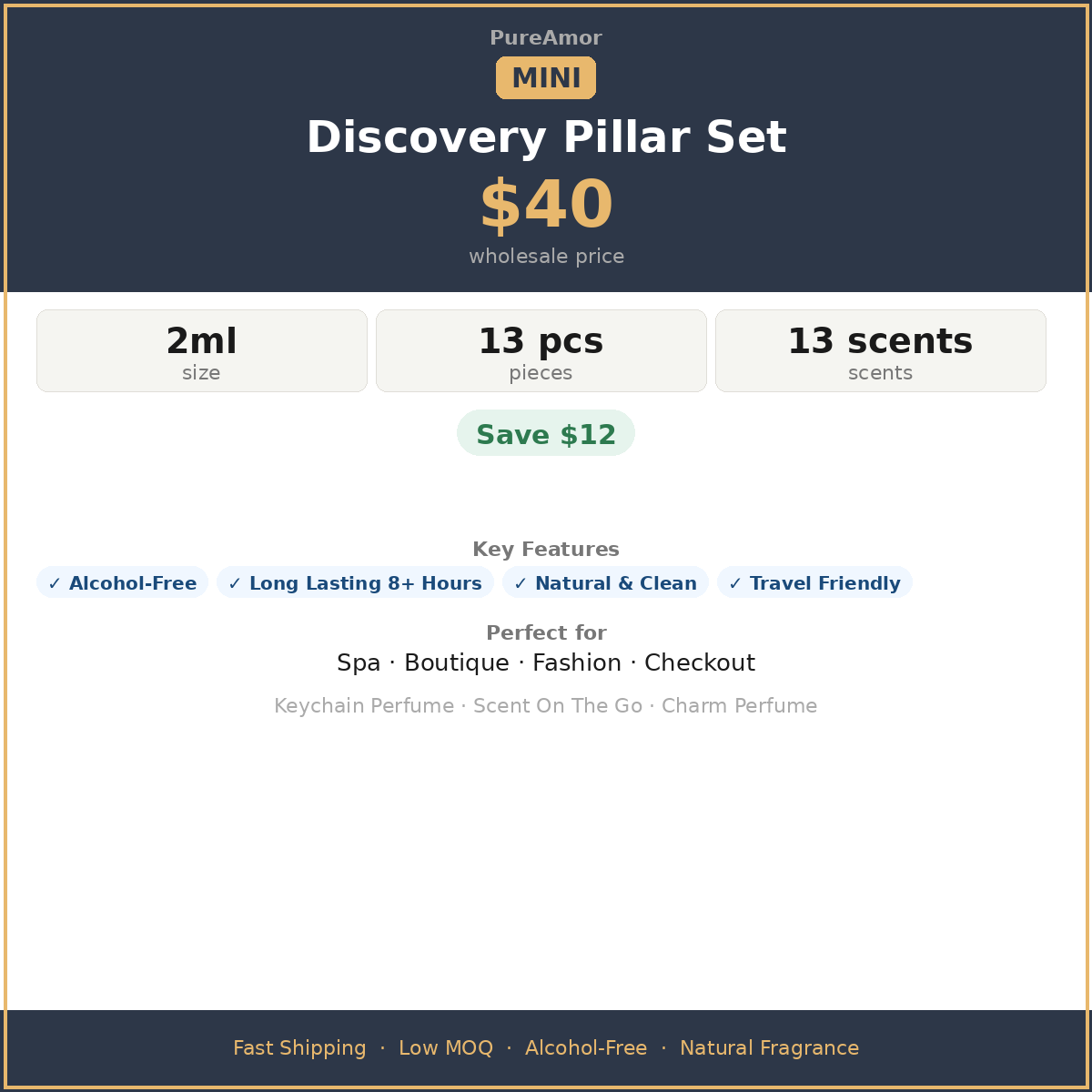 13-Scent Mini Perfume Oil Keychain Set | Amazing Gift Set for any Occasion