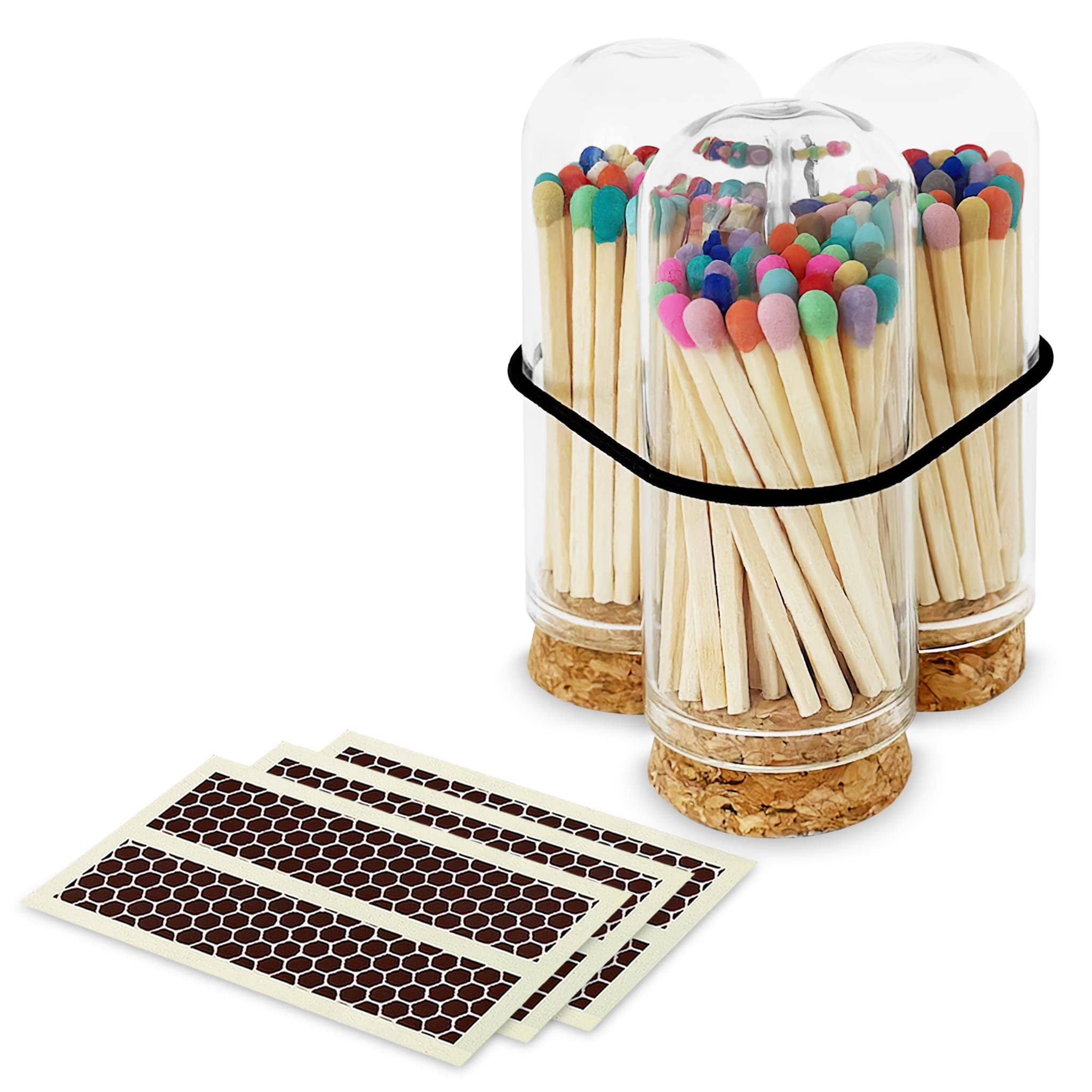Wooden Matches in Mini Cloche - Colors of Your Choice + Strikers