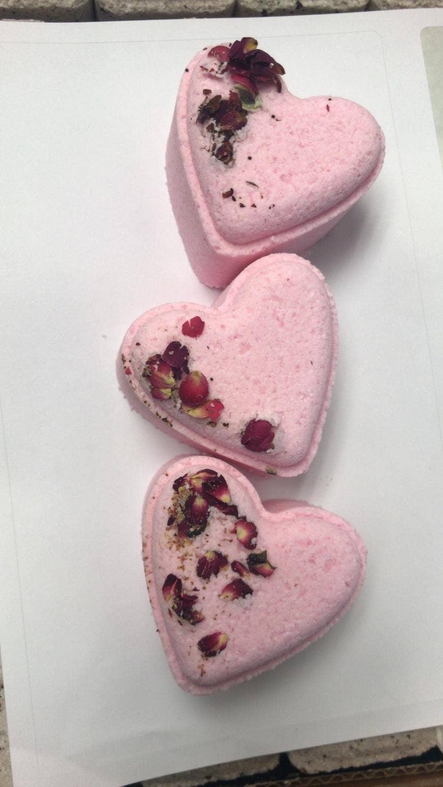 Natural Heart Shaped Bath Bomb- Lavender Scented - Vegan