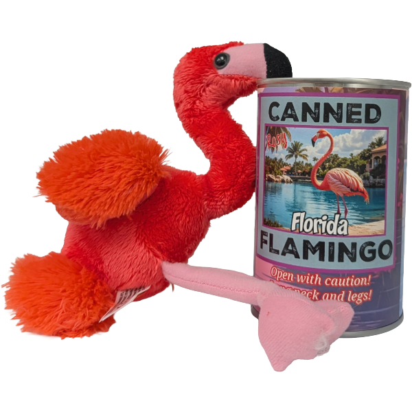 Florida Edition - Rosy the Canned Flamingo - Flamingo Plush