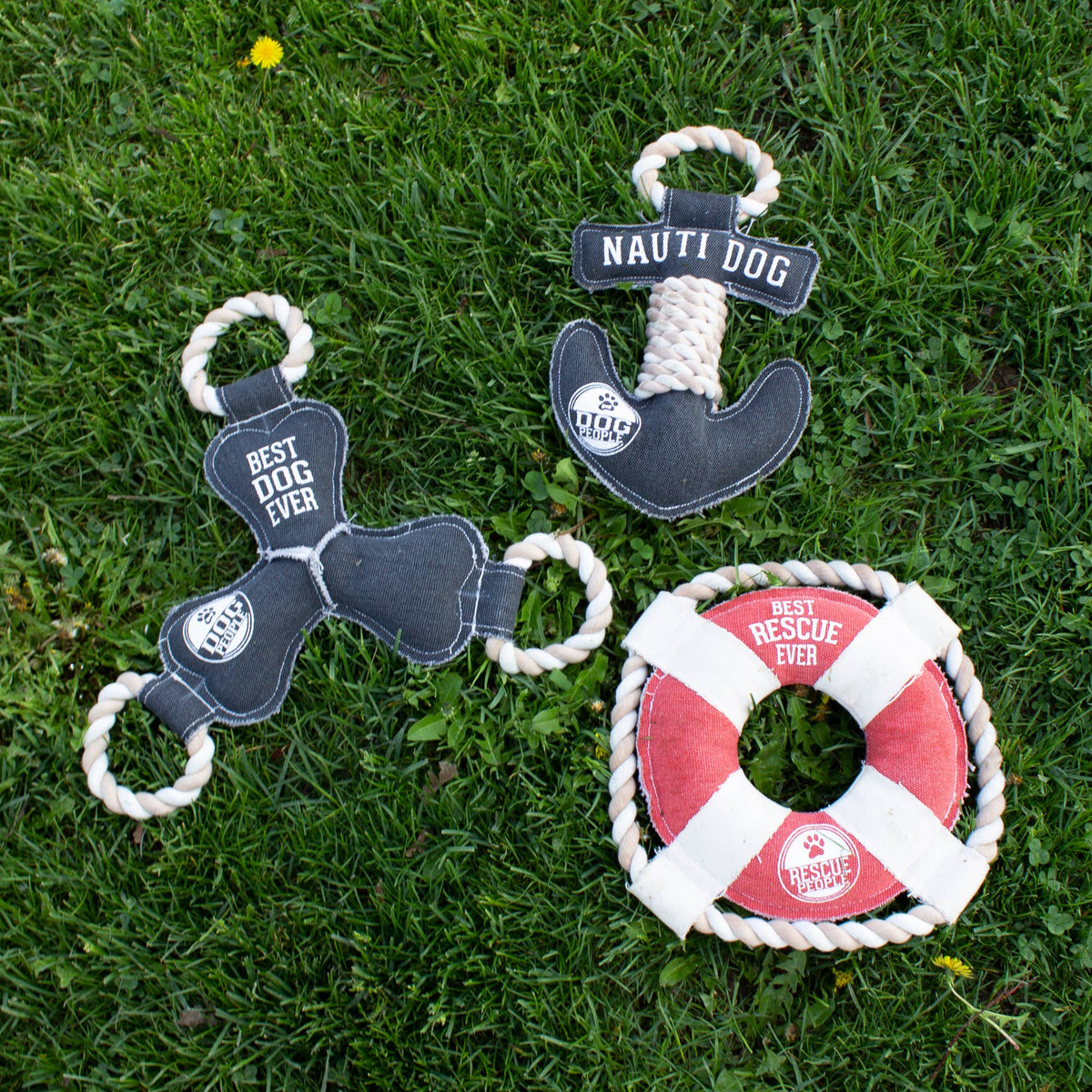 Nauti Dog Anchor - 12" Canvas Dog Toy on Rope