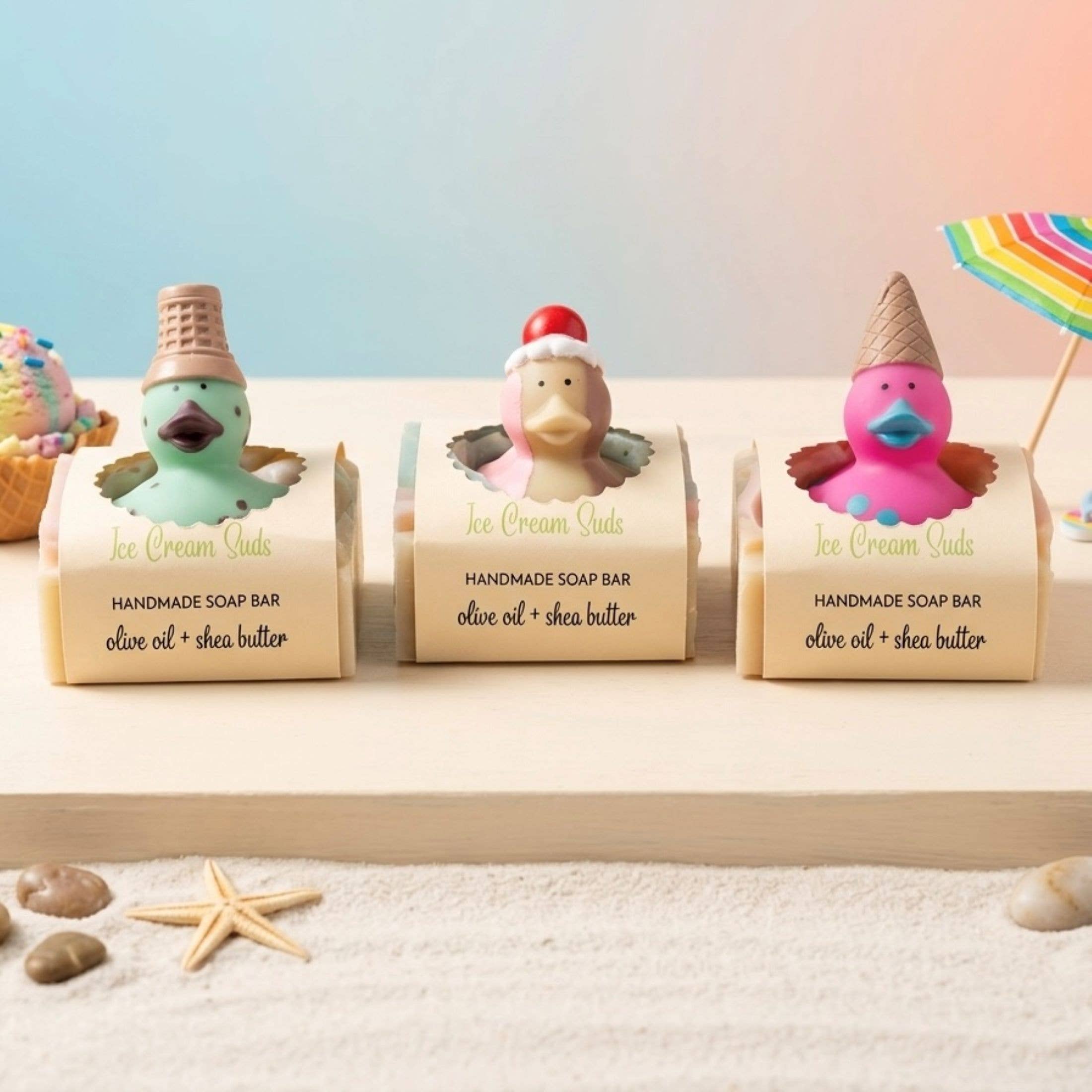 Ice Cream Suds Handmade Novelty Soap Bar VEGAN Summer