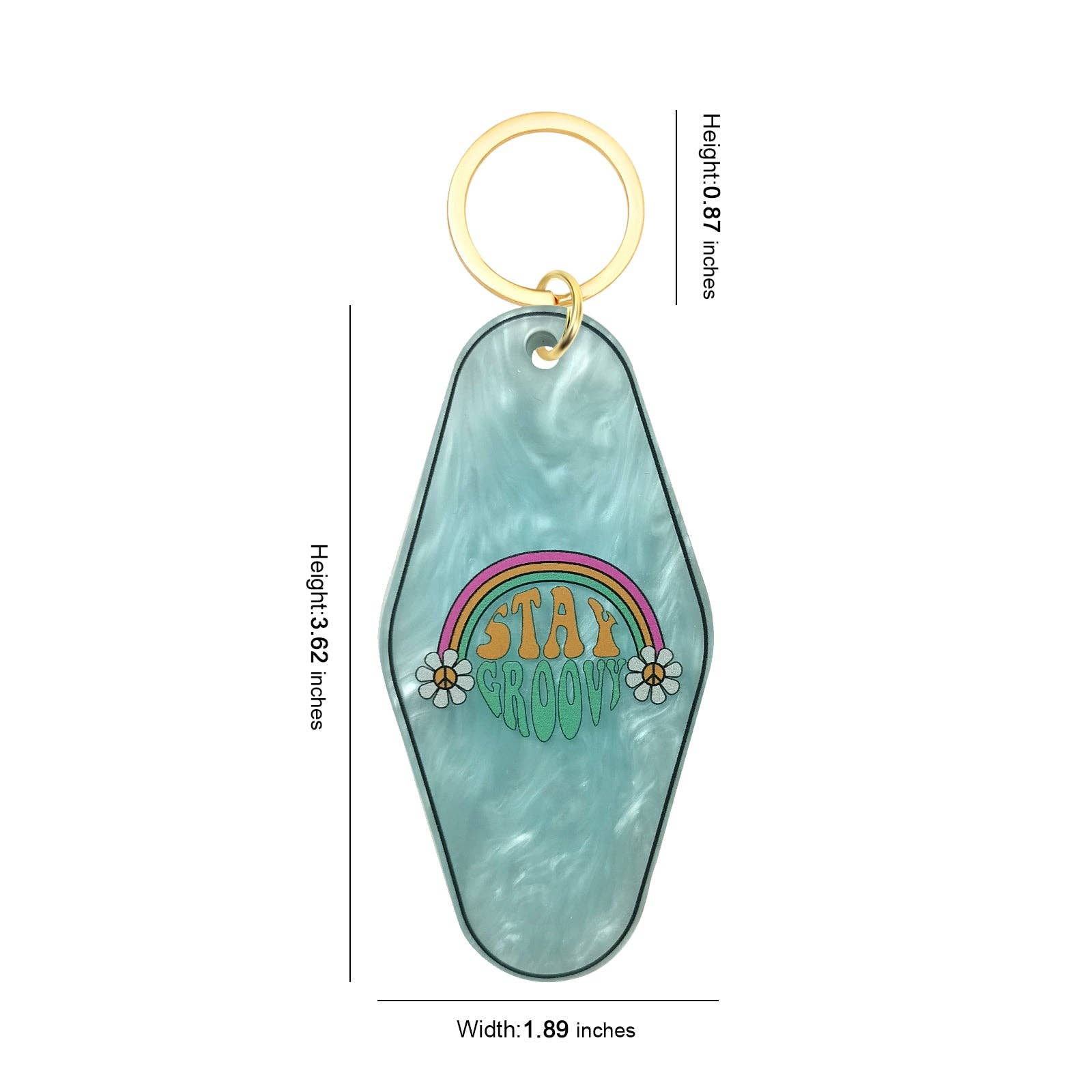 Stay Groovy Motel Keychain - Vintage Nostalgia Motivational Hotel Keychain