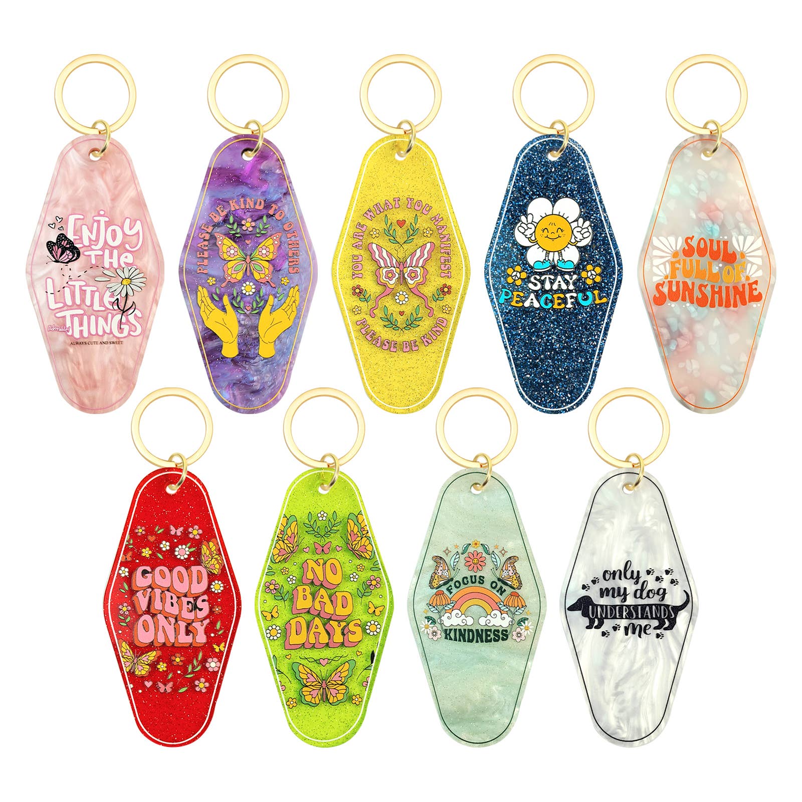 Focus on Kindness Motel Keychain  - Vintage Nostalgia