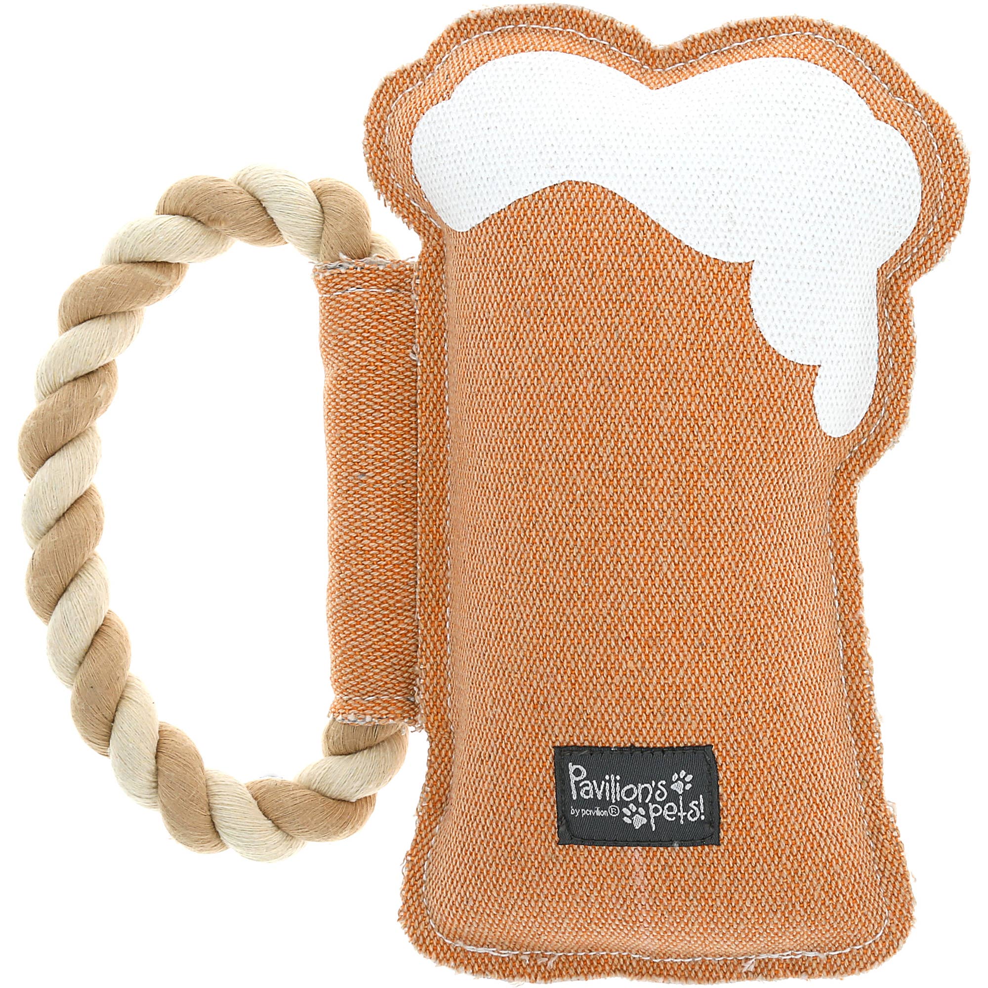 Dog Is Home Beer - 8" Canvas Dog Toy on Rope