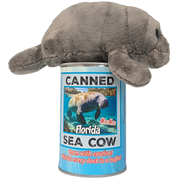 Florida Edition - MooMoo the Canned Sea Cow - Manatee Plush