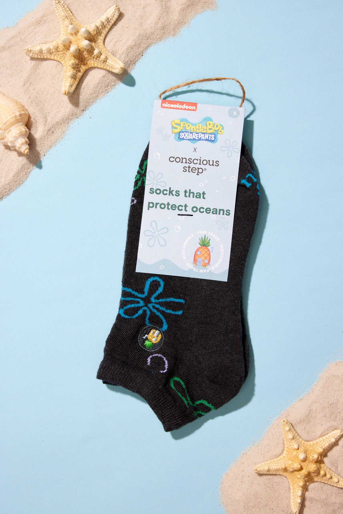 SpongeBob Ankle Socks that Protect Oceans | Nostalgic Gifts
