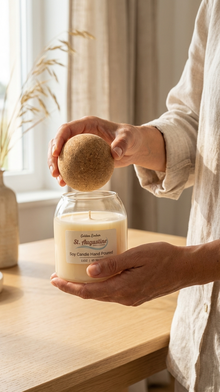 Aesthetic Candle Jar | Hand Poured Soy Wax Cork Lids  Large 11OZ