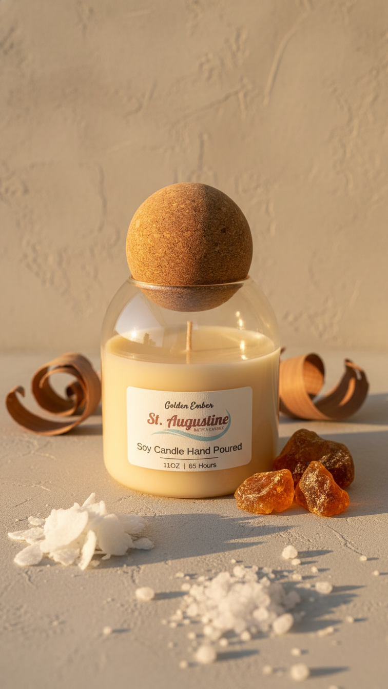 Aesthetic Candle Jar | Hand Poured Soy Wax Cork Lids  Large 11OZ