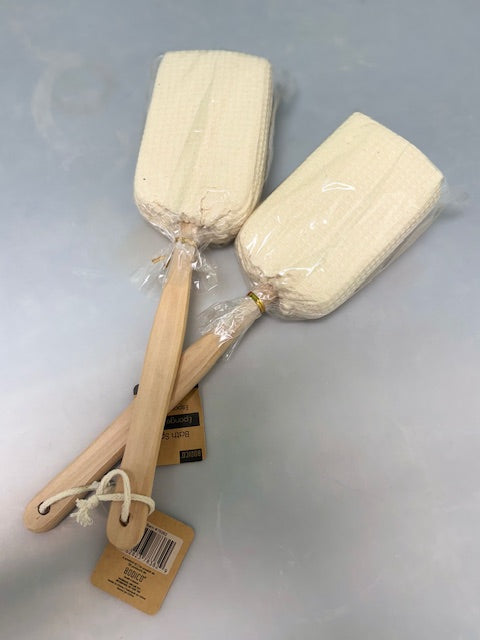 Bath Sponge Waffle Cover with Wood Handle