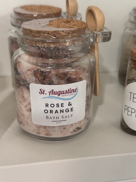 Bath Salt Bath Soak Jars with Wooden Spoons