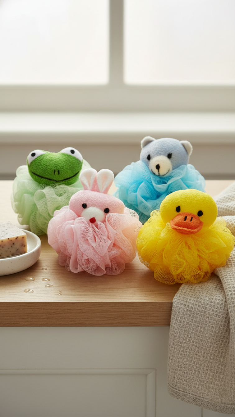 Animal Shaped Loofah Bath Ball