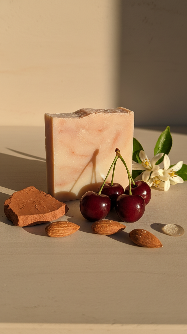 Cherry Almond Aloe Hair, Beard and Body Bar [Shampoo]